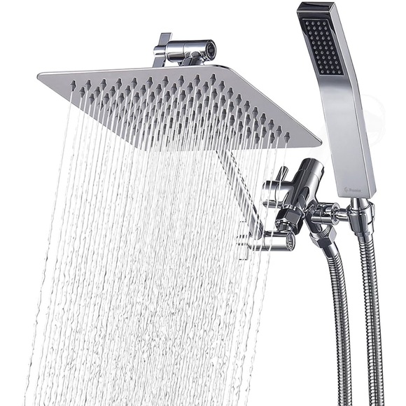 8 inch waterfall showerhead with handheld sprayer. - Picture 1 of 3